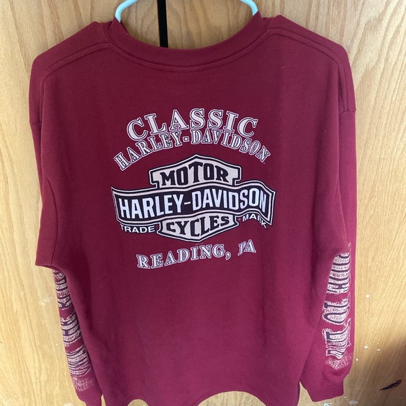 HARLEY DAVIDSON RED LONGSLEEVE TEE - Picture 2 of 4
